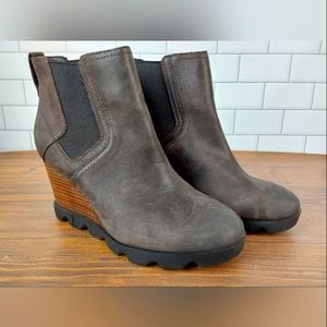 Sorel Joan Uptown Chelsea Wedge Boot | Booties | Heels | Size 10 | Leather